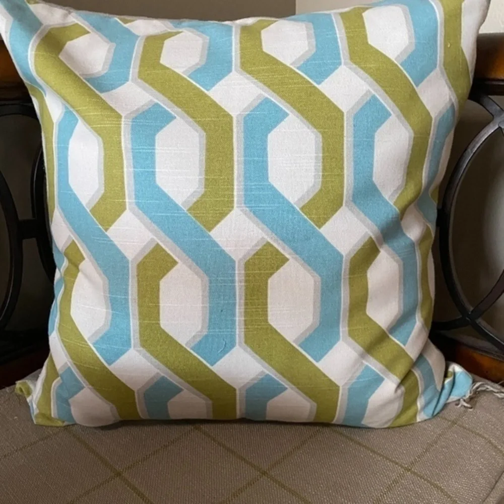 Blue and Green Accent Pillow Cover
